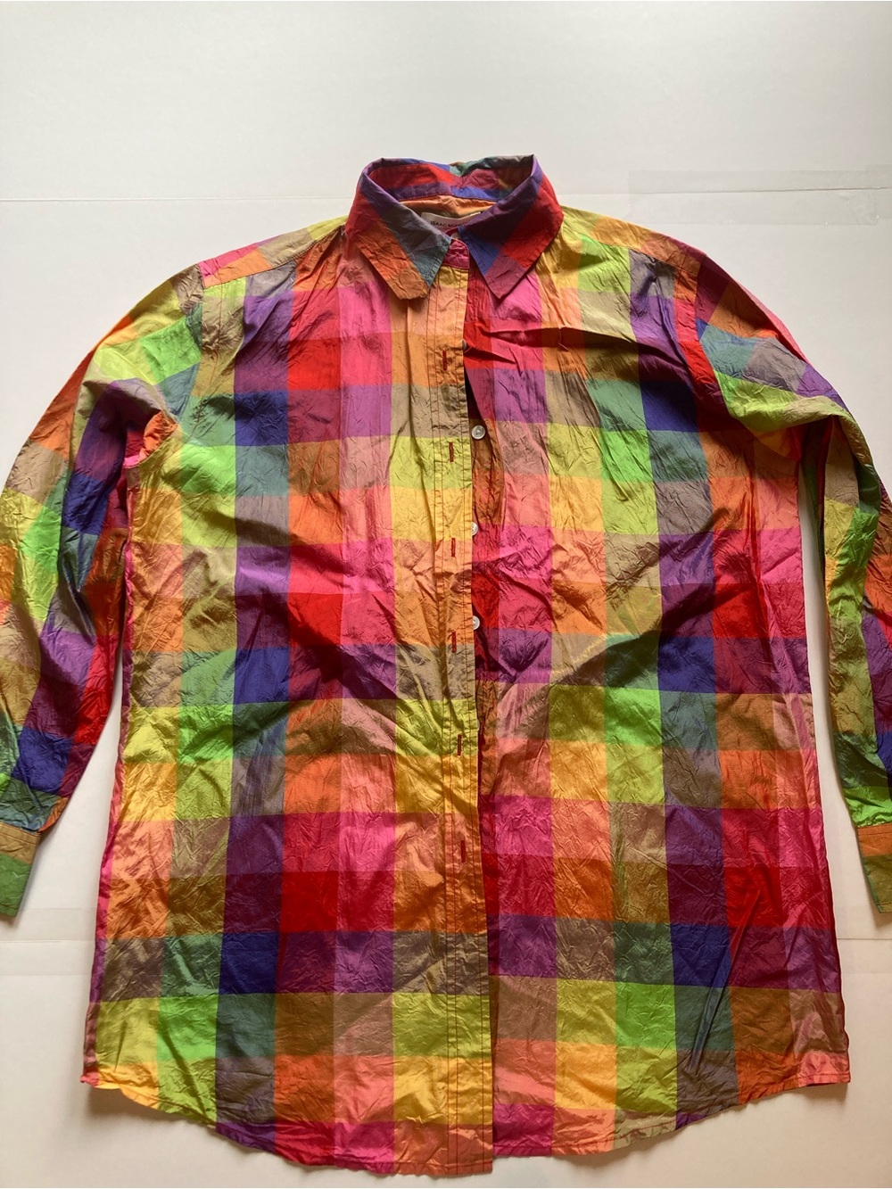 Isaac Mizrahi Multicolor Plaid Button-Down Shirt